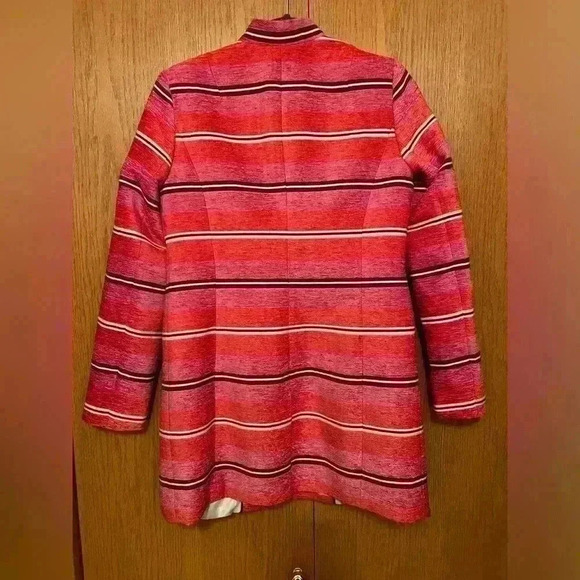 Banana Republic STRIPE COLLARLESS COAT Womens XS - Picture 8 of 10
